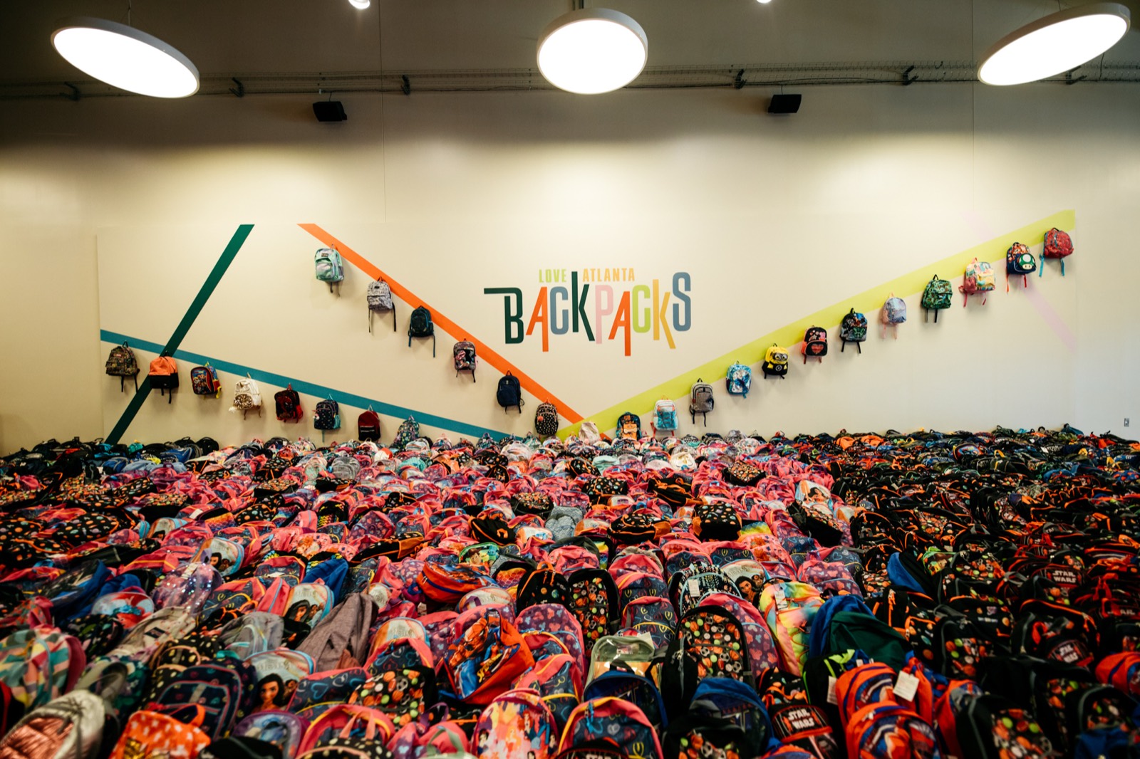 Backpacks collected at Love Atlanta