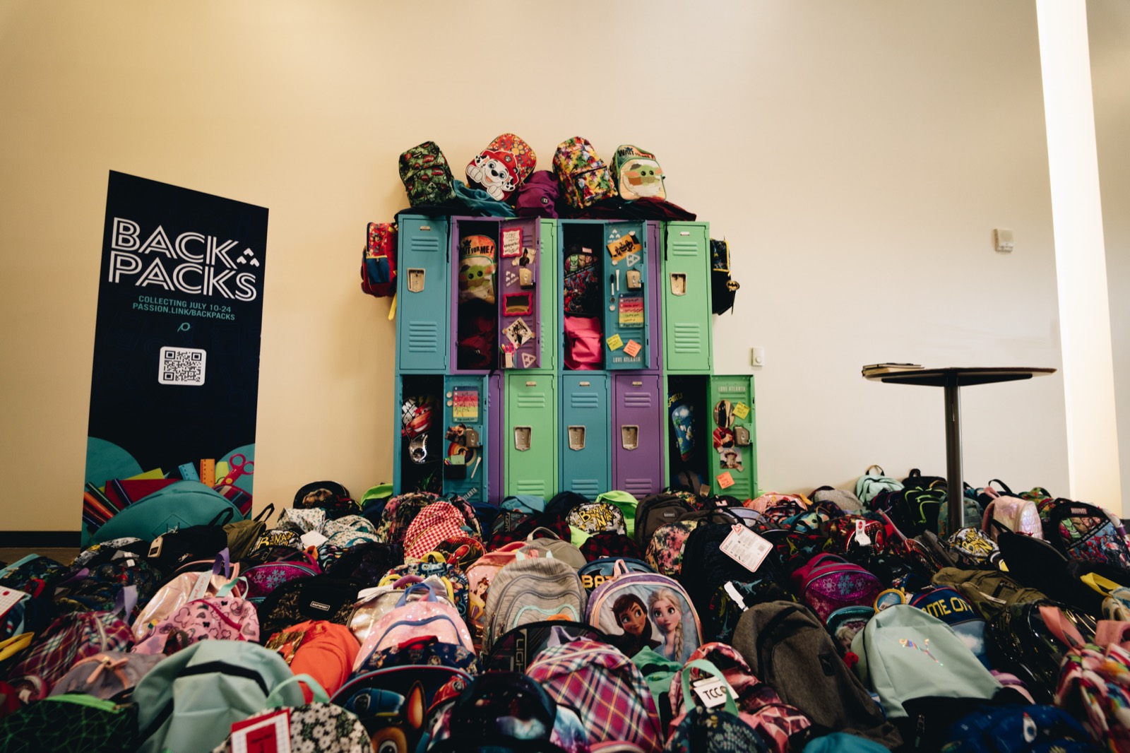 Backpacks collected at Love Atlanta