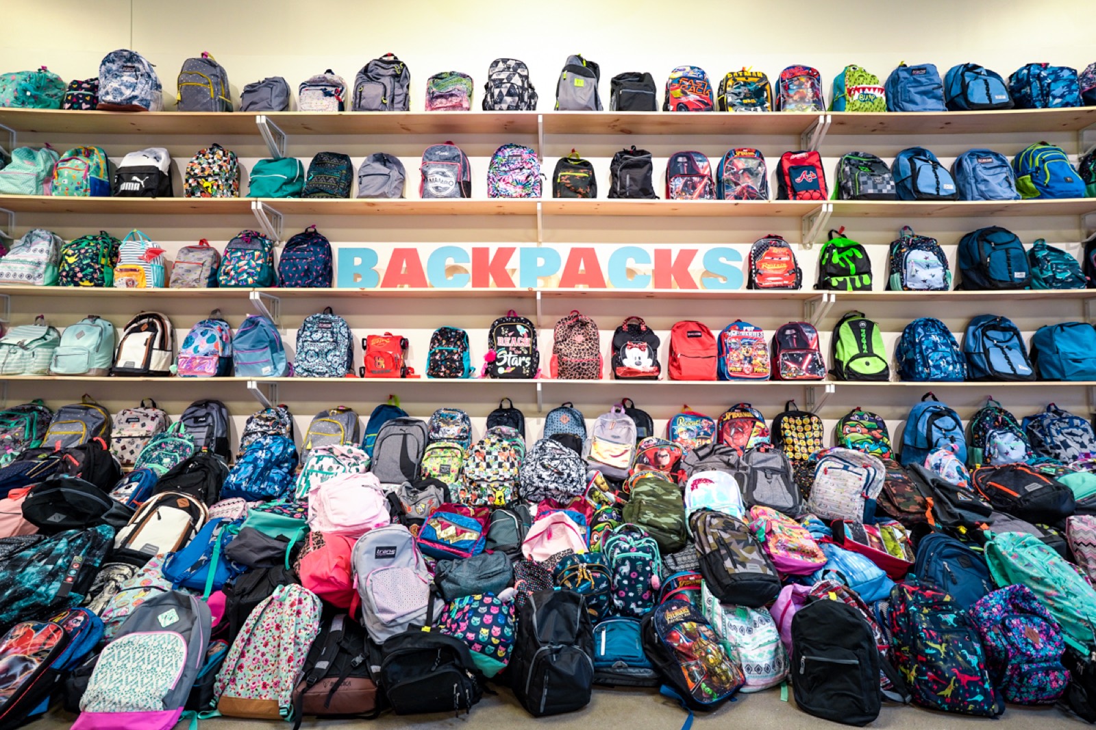 Backpacks collected at Love Atlanta